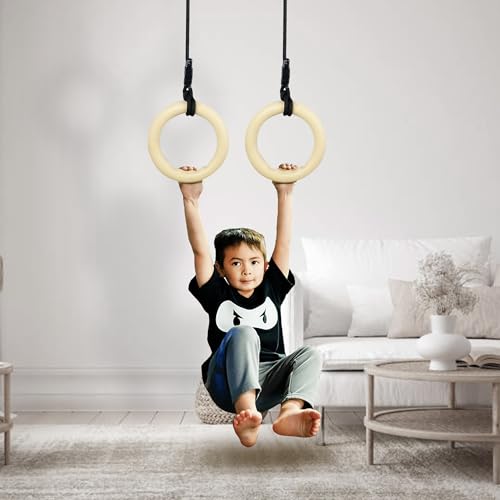 VIXERA Playing Equipment for Kids 3 in 1, Disc Swing Set with Ninja Rope Ladder & Trapeze Bar with Rings for Kids Climbing Swing, Indoor & Outdoor Play Structure - Image 4