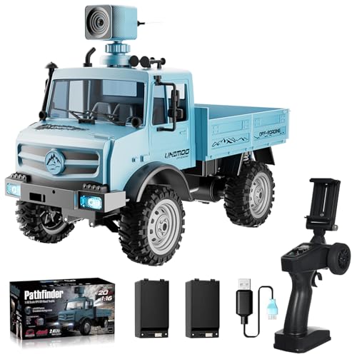 Hylukon 116 Scale Remote Control Trucks 24GHz RC Car with 720P Camera 20kmh High Speed Full Scale RC Rock Crawler Rear Drive Climbing Car DualMode Remote Control for Teen Adults - Image 1