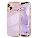LCHULLE for iPhone 14 Plus Case for Women Girls Cute Wave Frame Curly Shape with Love Heart Pattern Raised Camera Protection Cover Luxury Plating Shockproof Phone Case for iPhone 14 PlusLight Purple - Image 2