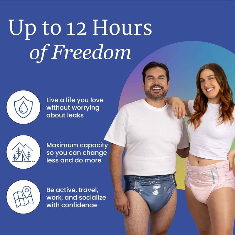 NorthShore MegaMax Adult Overnight Diapers 12Hour TabStyle XLarge 10 Count Bag Blue 5060 inches Unisex Incontinence Underwear - Image 4