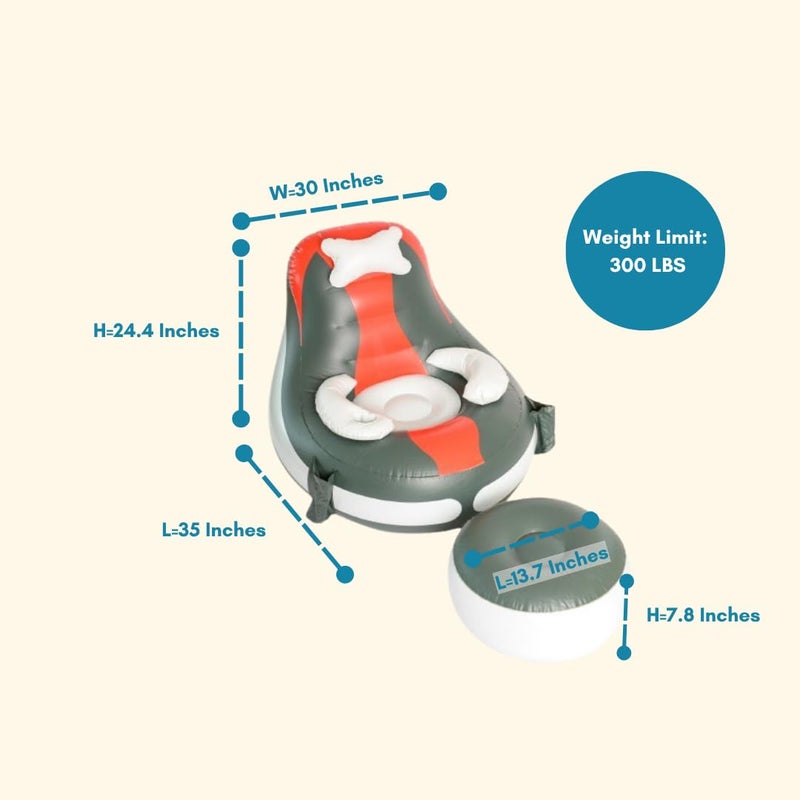 Qadory Inflatable Gaming Chair for Kids â€“ Supports Up to 300 lbs, Includes Air Pump, Cup Holder, 2 Pockets â€“ Durable Bean Bag Seat, Comfy Kids Gaming Chair & Top Gamer Chairs for Kid Room - Image 5