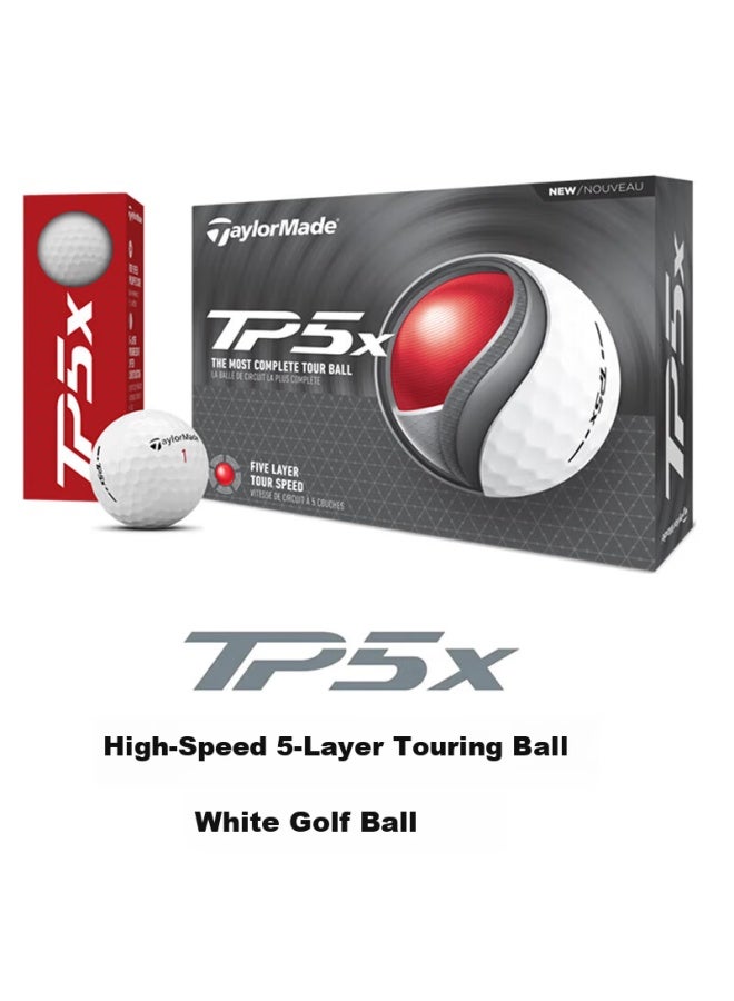 Taylormade Tp5x 3.0 Golf Balls 5-layer Practice And Tour Professional White 12-pack - Image 1