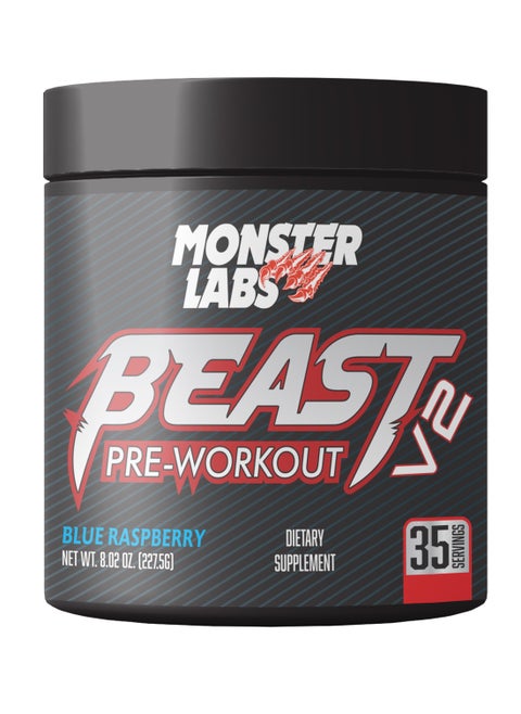 Monster Labs Beast V2, Pre Workout, 35 Servings (Blue Raspberry)
