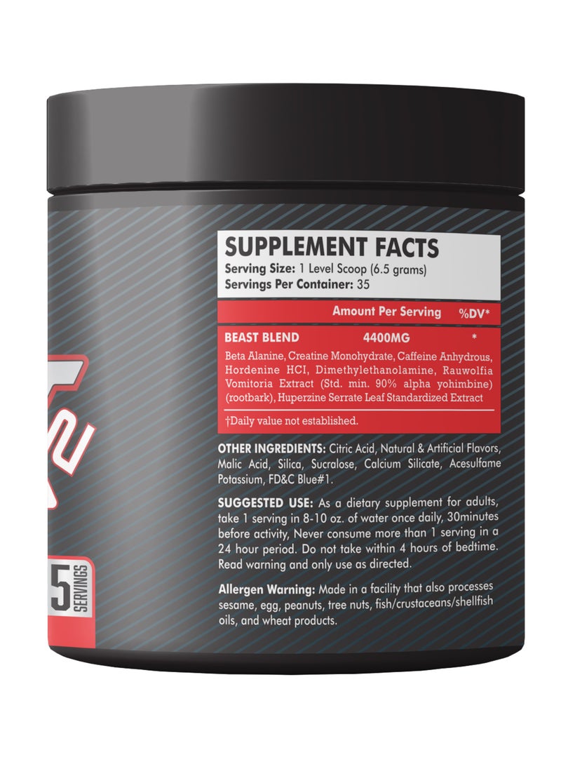 MONSTER LABS - Monster Labs Beast V2, Pre Workout, 35 Servings (Blue Raspberry) - Image 1