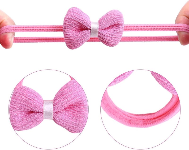 HZYH 24 Pack Girls Headbands, Baby Headbands, Cute Flower Elastic Toddler Headbands, Candy Bow Seamless Ponytail Headbands, Little Girls Hair Accessories for Thick  Hair - Image 5