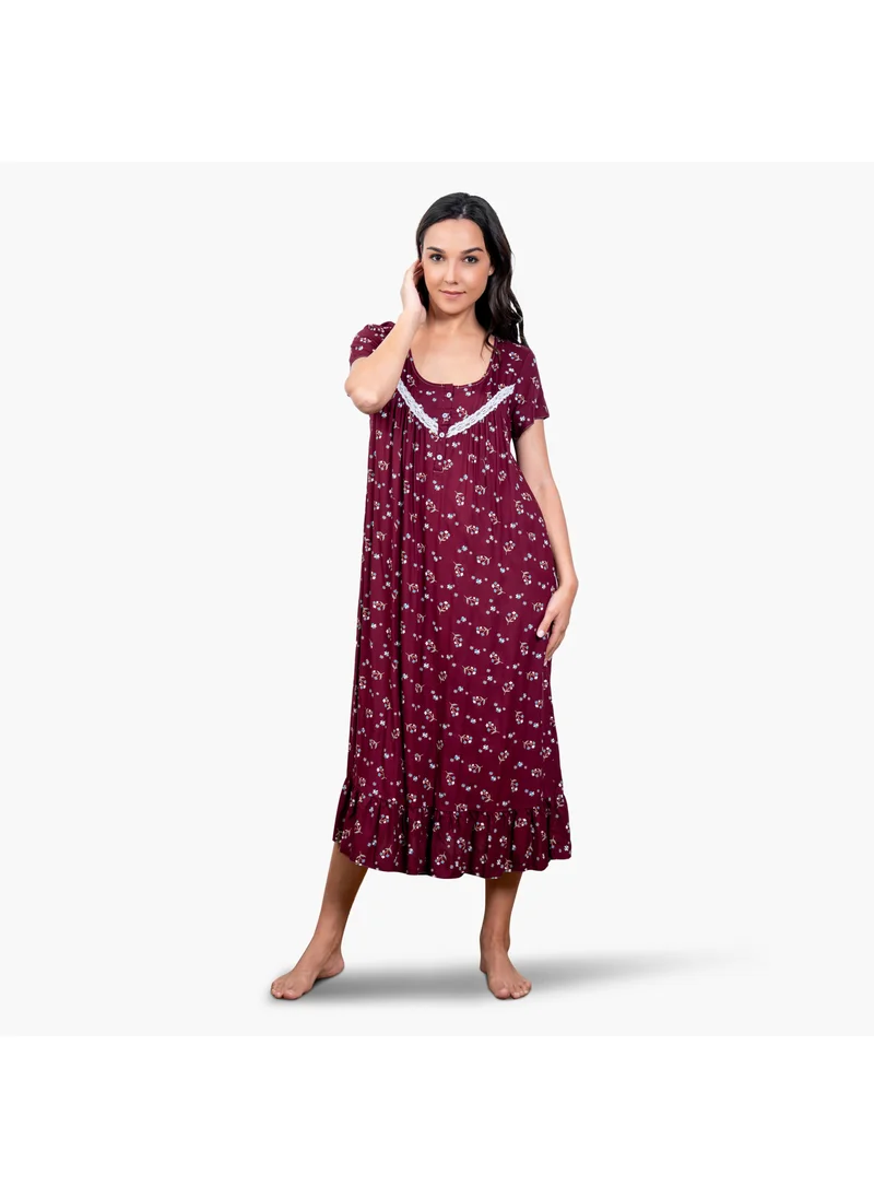 أدريا Floral Print Night Gown