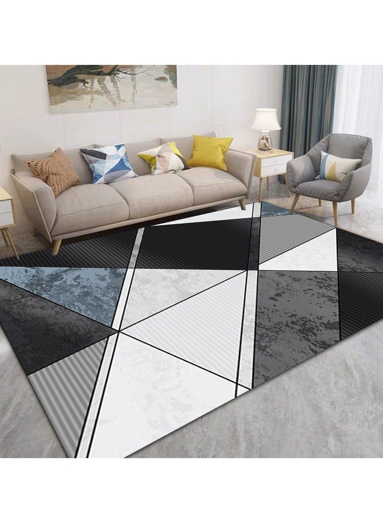 Loquat Squality Polyester Fiber Minimalist Geometric Printed Carpet - Image 1
