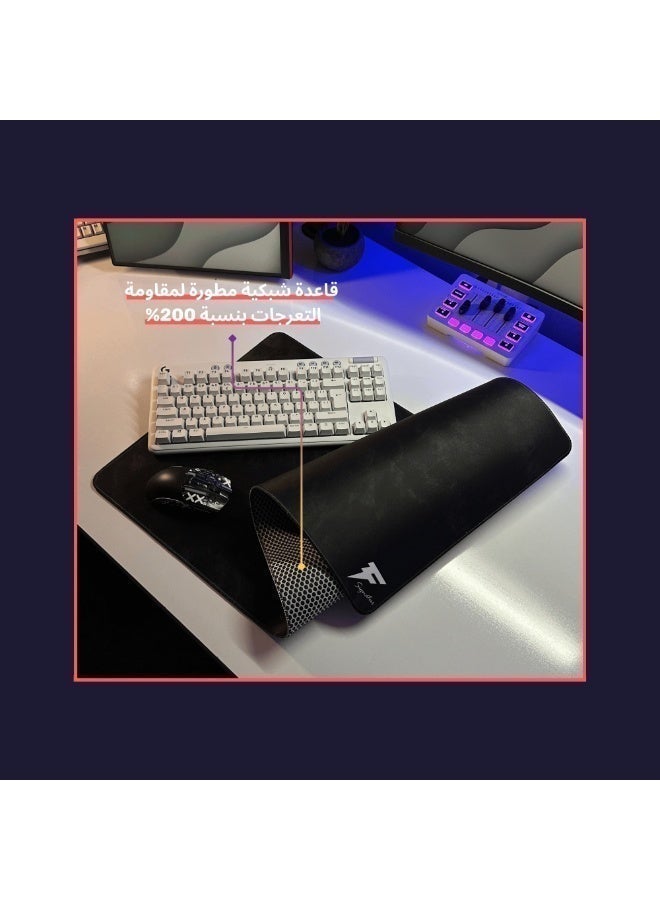 FORCEX Signature Black Gaming Mousepad – Waterproof, Large Extended Non-Slip Pad with Smooth Precision Surface, Durable Design for Pro Gamers and Office Use - Image 4