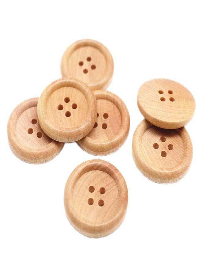 YaHoGa 30pcs 28mm (1 1/8 inch) Wood Buttons Large Natural Wooden Buttons for Sewing Sweater Crafts Bulk - Image 1