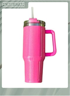 HOMESTAR Thermal Mug with Straw Double-Walled Vacuum Insulated Car Mug, Travel Mug With Handle And Straw, For Iced Coffee, Hot or Cold Tea and Beverage  - Image 1