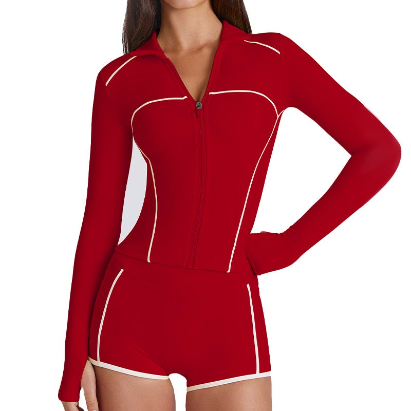 GYMCOCO Women's Quick-Dry Long-Sleeve Zip-Up Yoga Jacket - Image 5
