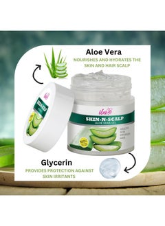 Skin N Scalp Aloe Vera Gel For Face Skin & Hair 100G 100% Pure Aloe Vera Gel For Hydrates Moisturizes Nourished And Glowing Skin Healthy Scalp And Stronger Hair Halal Certified & Vegan - pzsku/Z83A503507382628A3B9AZ/45/_/1720852807/c993aeed-7959-4d79-9063-61b8a733134a