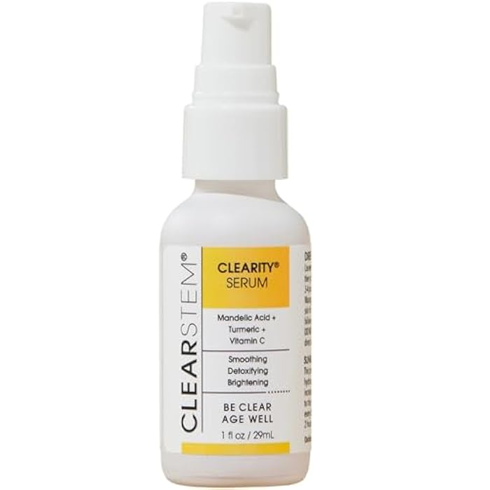 CLEARSTEM - CLEARITY The Blackhead Dissolver Mandelic Acid Serum - Vitamin C, Turmeric, Collagen Boost - All Skin Types - Facial Skin Care Products - Gluten Free, Cruelty Free - 1 fl oz / 29ml - Image 1