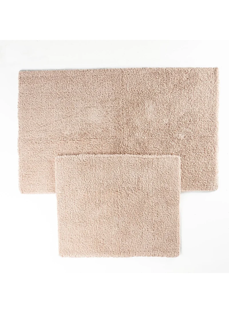 Soley | Monolo | Natural Cotton 2-Piece Bathroom Rug Set