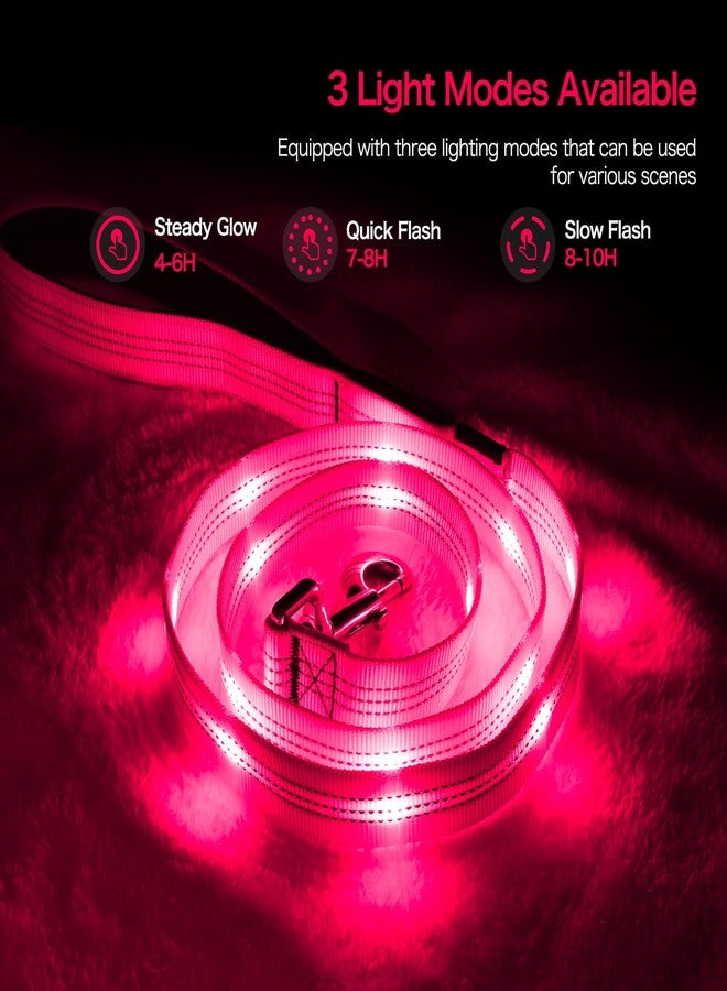 طوق كلاب مضيء من ويسايبر، طوق كلاب LED بطول 4 أقدام، قابل لإعادة الشحن، مقاوم للماء، آمن، يتوهج في الظلام، أضواء للحيوانات الأليفة للمشي الليلي (وردي) - Image 4