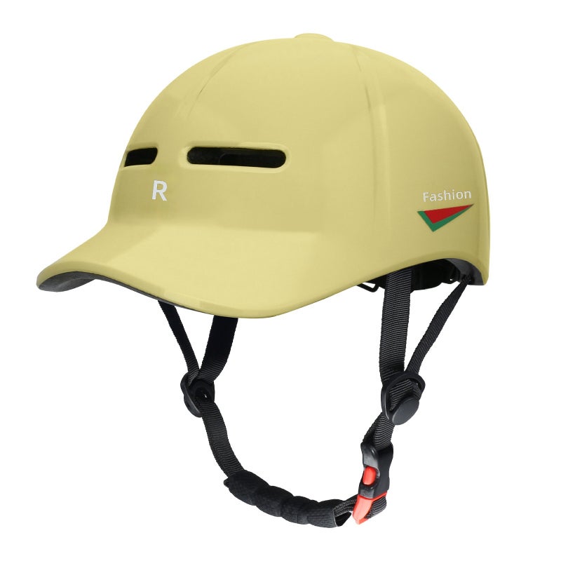 In-Mold Urban Bike Helmet – One-Piece Molded Lightweight Casual Cycling Helmet with Baseball Brim, Ventilated EPS Foam for E-Bike, Scooter, Skateboarding & Roller  Skating