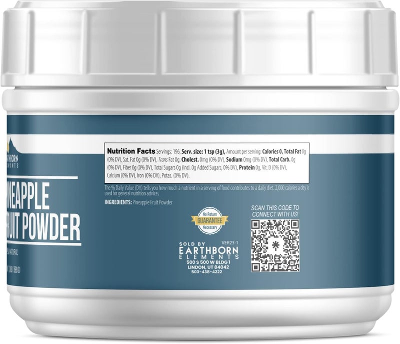 Earthborn Elements Pineapple Fruit Powder 1.3 lb, Pure & Natural, Smoothie Mix-In - Image 2