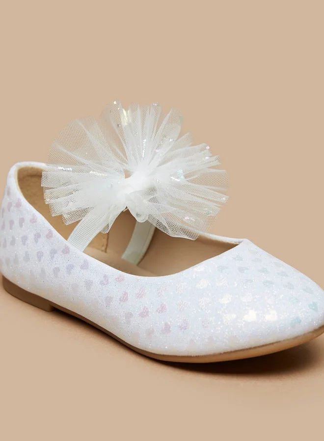 فلورا بيلا من شو إكسبرس Girl's Printed Mary Jane Shoes With Bow Applique And Elasticated Strap Ramadan Collection