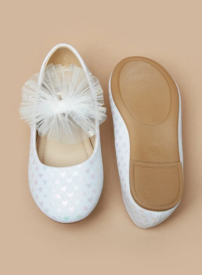 فلورا بيلا من شو إكسبرس Girl's Printed Mary Jane Shoes With Bow Applique And Elasticated Strap Ramadan Collection