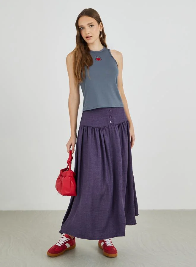 Take Two Take Two Embroidery Detail Square Neck Top