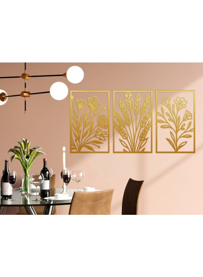 هوم جاليري ألواح من خشب الزهور البرية والقمح - Image 3