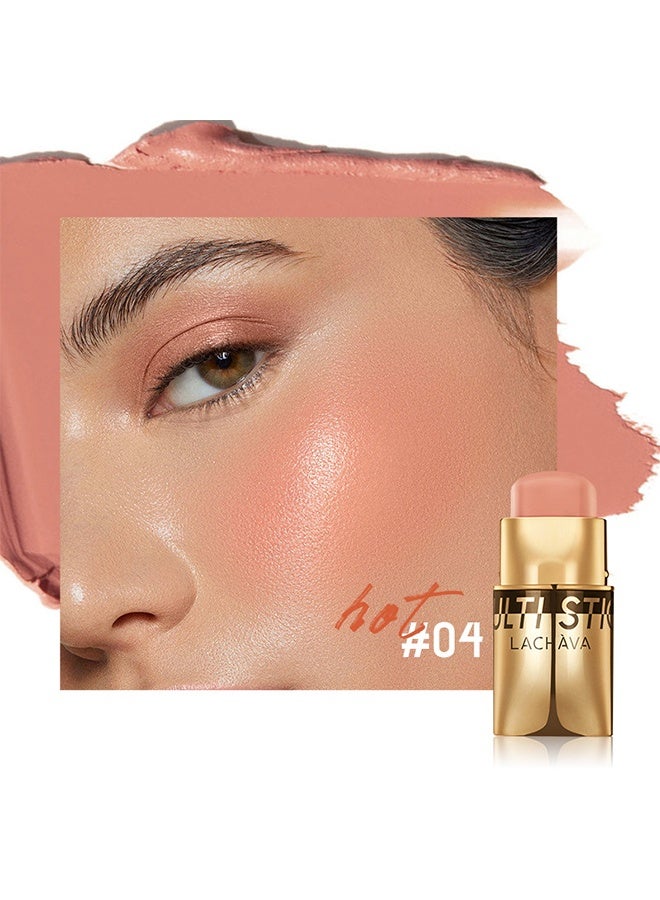 لاتشافا أحمر الخدود متعدد العيون لظلال العيون وأحمر الشفاه أحمر الشفاه وكريم أحمر الخدود للوجه 3 في 1 مرطب غير لزج مرطب ناعم للوجه أحمر أحمر الشفاه أحمر الخدود 8G #04 - Image 2