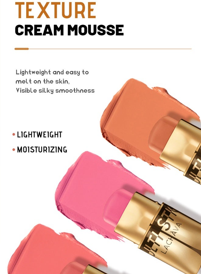 لاتشافا أحمر الخدود متعدد العيون لظلال العيون وأحمر الشفاه أحمر الشفاه وكريم أحمر الخدود للوجه 3 في 1 مرطب غير لزج مرطب ناعم للوجه أحمر أحمر الشفاه أحمر الخدود 8G #04 - Image 5