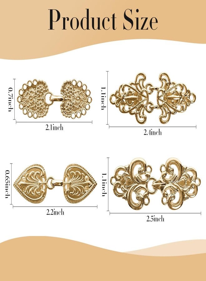 ZESION Vintage Shirt Clip - Dress Cinch, Cape Sweater Cardigan Shawl, Cloak Clips for Women - 4Pc, Stainless Steel, no gemstone - Image 2
