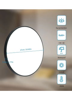 Goeco Round LED Ceiling Light, Cool White Modern Black Led Ceiling Light Waterproof, Led Ceiling Lamp for Bathroom, Living Room, Kitchen  - Image 2