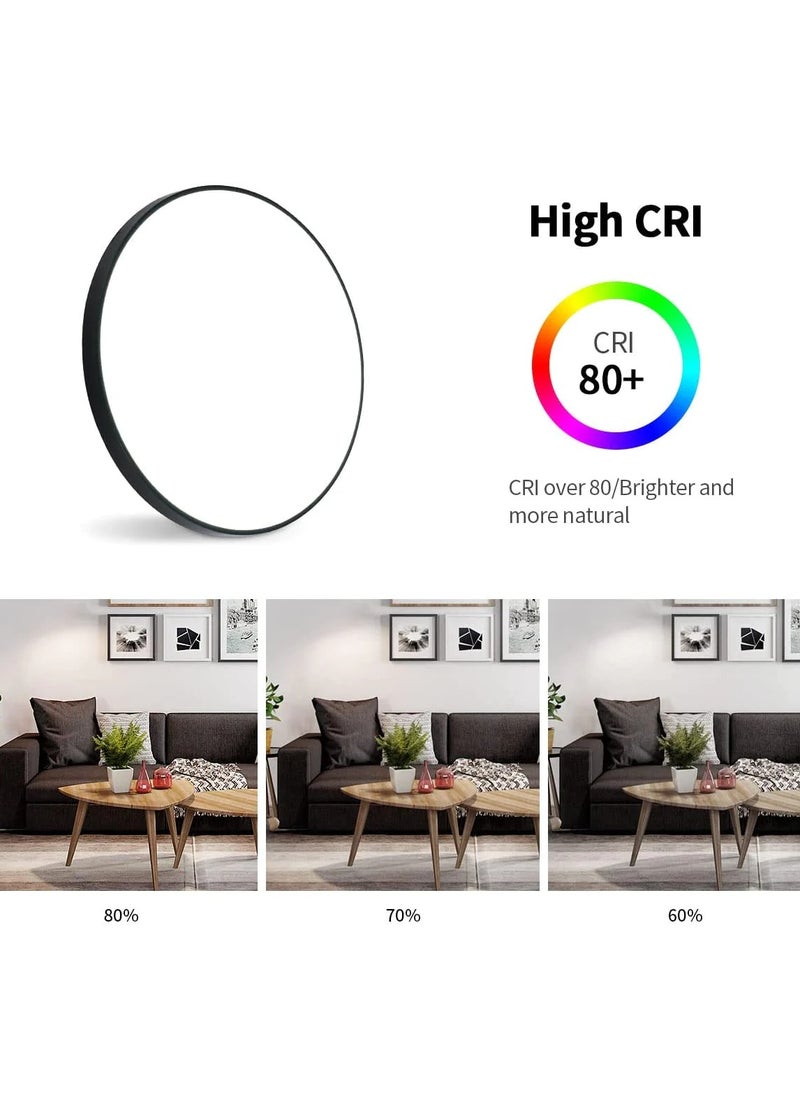 Goeco Round LED Ceiling Light, Cool White Modern Black Led Ceiling Light Waterproof, Led Ceiling Lamp for Bathroom, Living Room, Kitchen  - Image 3