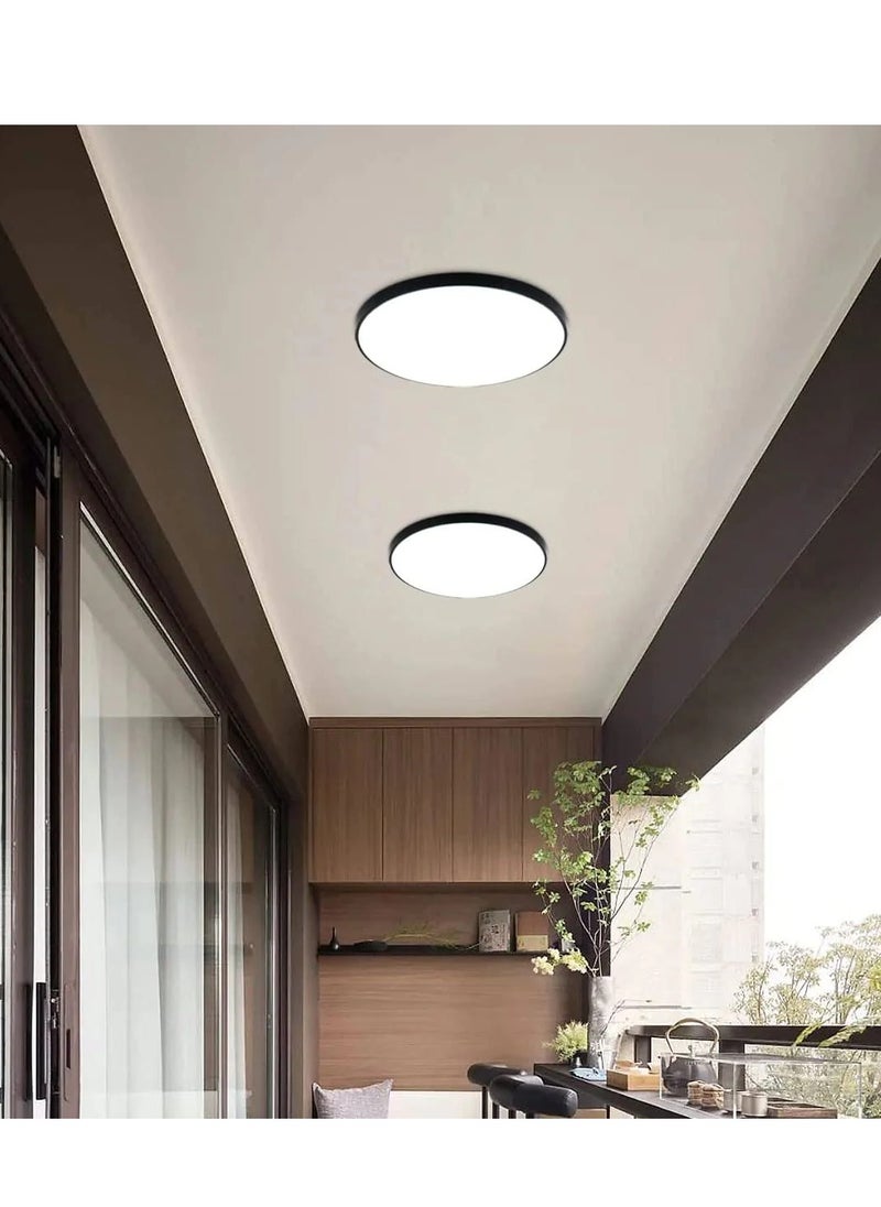 Goeco Round LED Ceiling Light, Cool White Modern Black Led Ceiling Light Waterproof, Led Ceiling Lamp for Bathroom, Living Room, Kitchen  - Image 5
