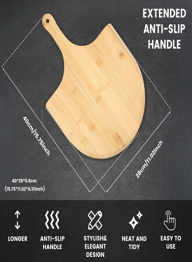 TMWEFUSC 2 Pack Pizza Peel 11 Inch, Natural Bamboo Pizza Spatula Wooden Pizza Spatula Paddle Board for Home Pizza Cutting，Cheese, Bread,Fruit,Vegetable Oragaznie (2) - Image 2