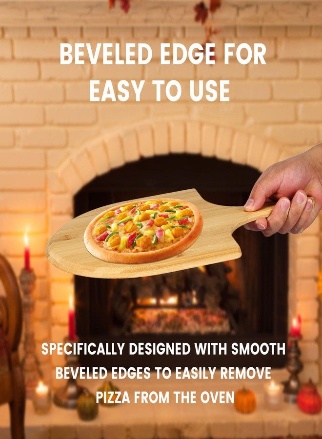 TMWEFUSC 2 Pack Pizza Peel 11 Inch, Natural Bamboo Pizza Spatula Wooden Pizza Spatula Paddle Board for Home Pizza Cutting，Cheese, Bread,Fruit,Vegetable Oragaznie (2) - Image 3