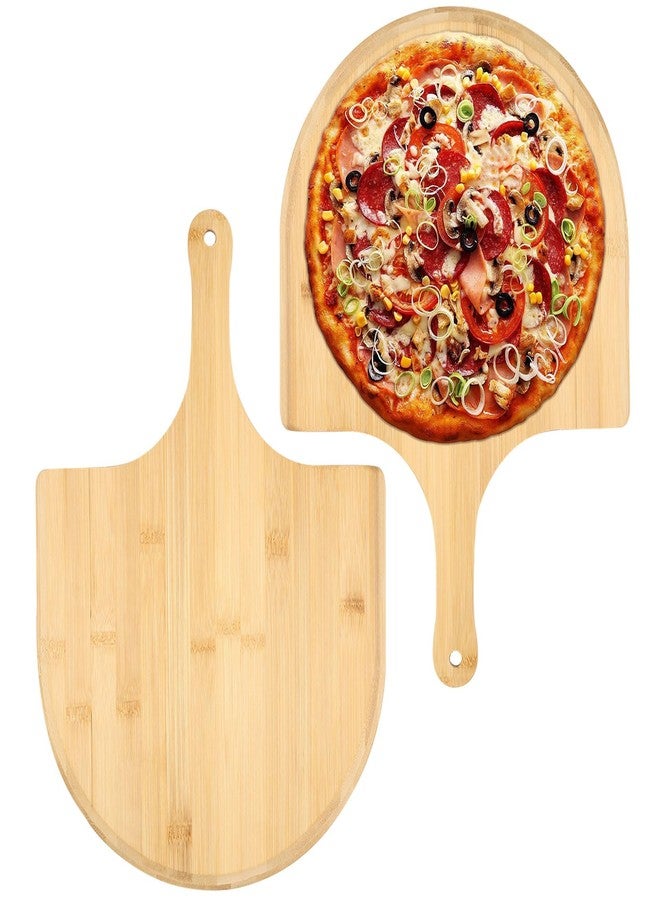TMWEFUSC 2 Pack Pizza Peel 11 Inch, Natural Bamboo Pizza Spatula Wooden Pizza Spatula Paddle Board for Home Pizza Cutting，Cheese, Bread,Fruit,Vegetable Oragaznie (2) - Image 1