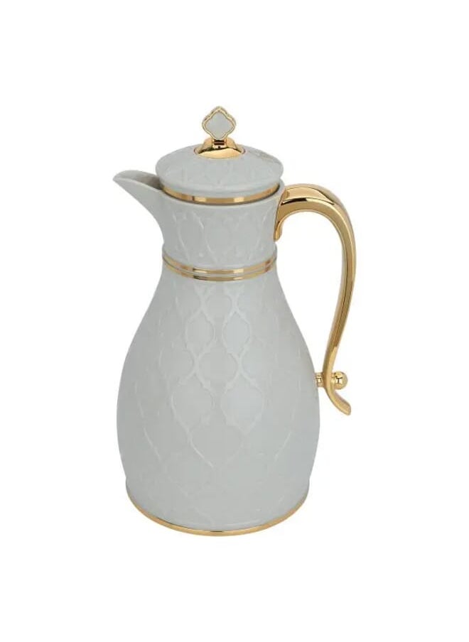 Alsaif Gallery Nahla thermos light gray with golden handle 2 pieces  - Image 2