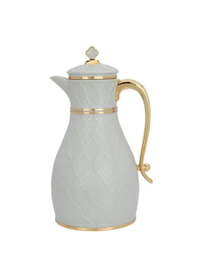 Alsaif Gallery Nahla thermos light gray with golden handle 2 pieces  - Image 3