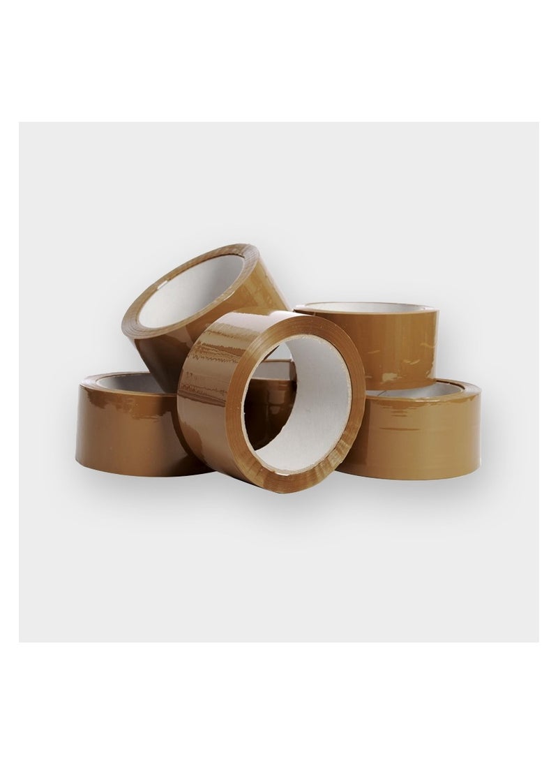 HASANAT ESSENTIALS Hasanat Essentials Brown BOPP Packing Carton Sealing Tape 2 inch x 50 yards 6 rolls Bundle  - Image 2