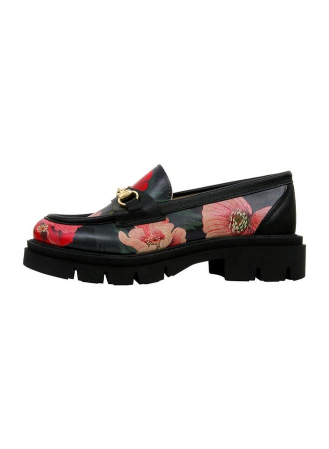 Dogo Women's Vegan Leather Black Loafer - Poppy Design. - Image 3