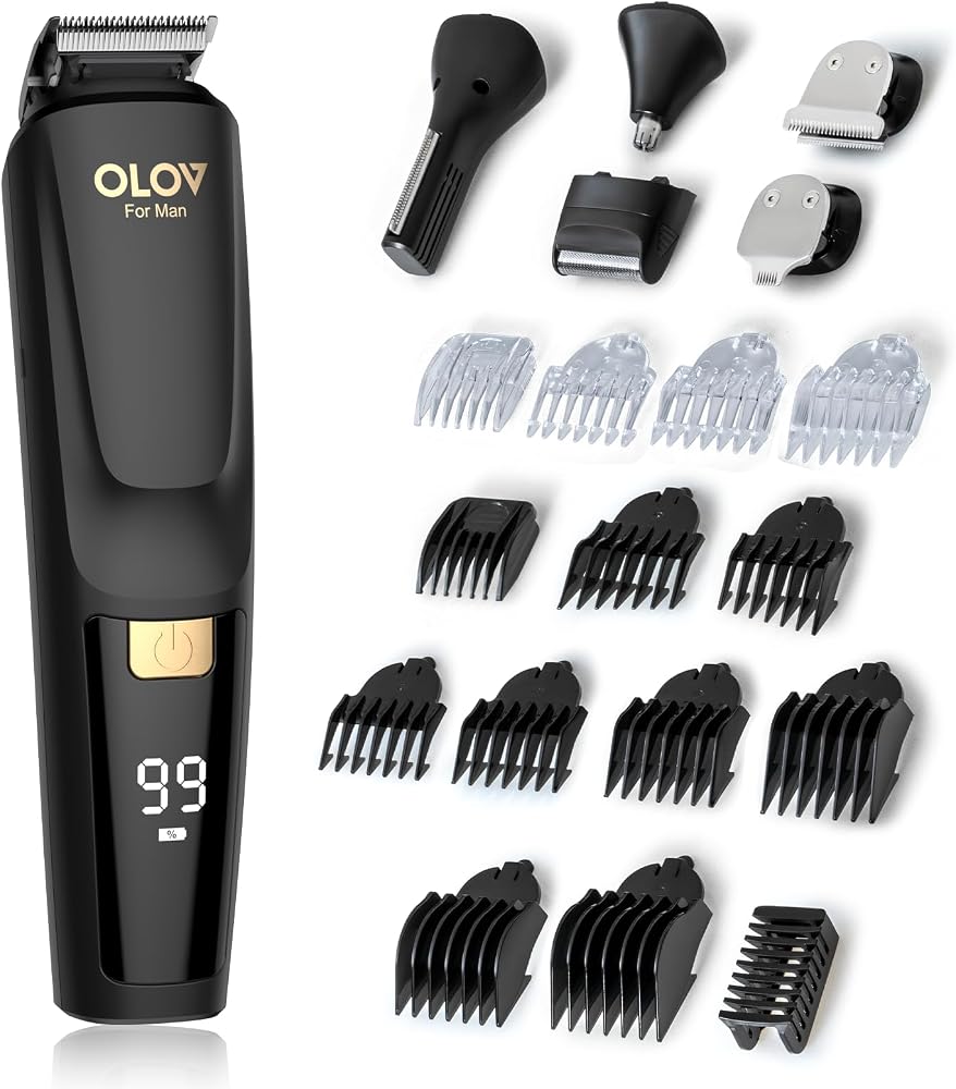 OLOV For Man Beard Trimmer, 20 Piece Mens Grooming Kit and Hair Clipper ...