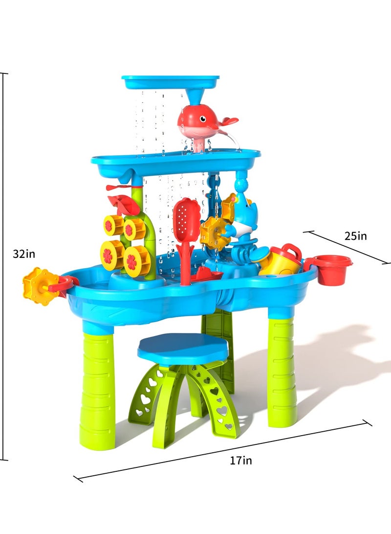 XiuWoo Water Table for Toddlers, Sand and Water Play Table Summer Beach Toys Summer Outdoor Toys Garden Toy for Boys Girls 3-6 years old, Activity Sensory Table Summer Beach Outside Toys  - Image 5
