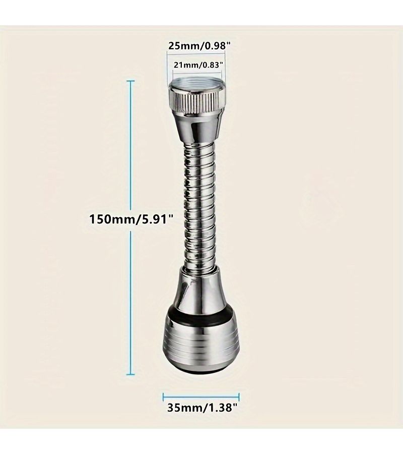 قطعتان من ملحق حنفية المطبخ، فوهة دوارة 360 درجة، وضعان للرش - Image 4