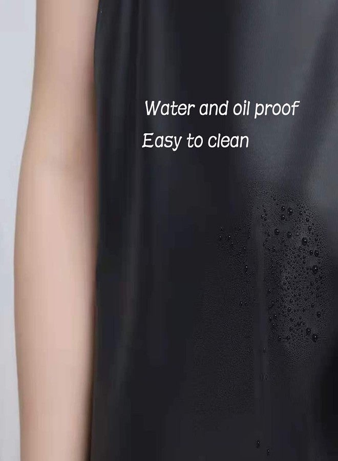 Lchkrep Men's Black Vinyl Apron, Lightweight, Heavy Duty, 43"x29" (1 Pack) - Waterproof, Ideal for Dishwashing, Butchering, Dog Grooming, Fish Cleaning - Image 3