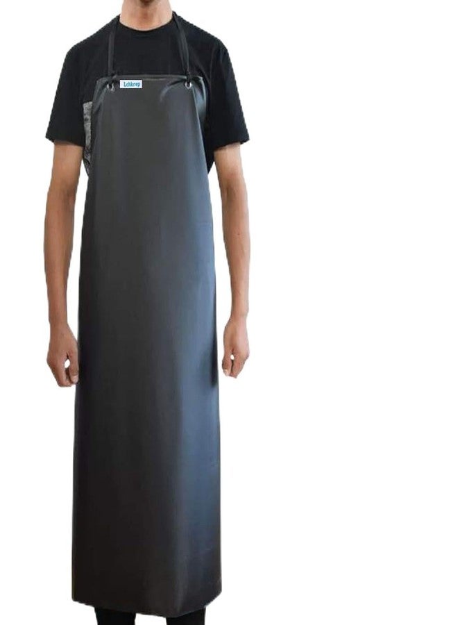 Lchkrep Men's Black Vinyl Apron, Lightweight, Heavy Duty, 43"x29" (1 Pack) - Waterproof, Ideal for Dishwashing, Butchering, Dog Grooming, Fish Cleaning - Image 1