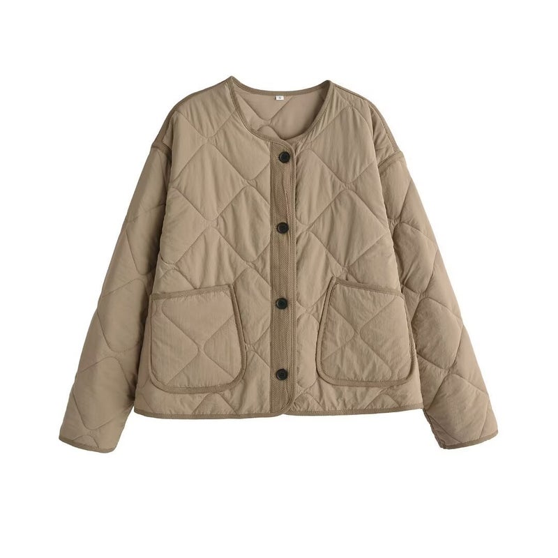 Cross-border European and American Womens AliExpress Explosions Rhombus camel Cotton Jacket Jacket Weight: 395g 