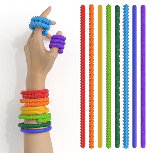 Gnicaela 8Pack Sensory Stretchy Fidget Toys for Kids Stress Relief Toys for Anxiety ADHD Autism Special Needs Flexible Fidget Sticks for Toddlers Boys Girls Ideal Christmas Stocking Stuffers - Image 1