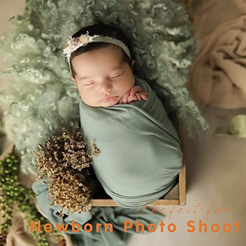 ForBaysy Newborn Posing Wrap Newborn Photography Props Soft Stretch Knit Blanket Handmade Wrap for Baby Boys Girls Photoshoot - Image 4