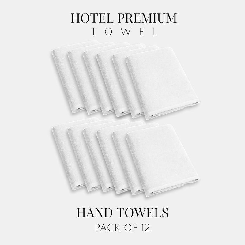 LABHAM - Hotel Premium 700GSM, Pure Cotton, Super Soft, Anti Microbial, Hand Towel (40cm x 60cm), Pack of 12 - White - Image 3
