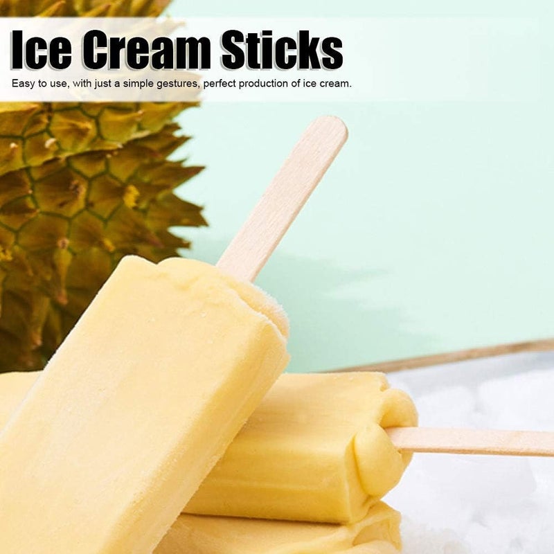 400 PCS Wood Ice Cream Sticks, 93x10x2 MM Multi Purpose Waxing Applicators Craft Sticks Ice Pop Cudgel for Handwork Making Accessories DIY Crafts - Image 2
