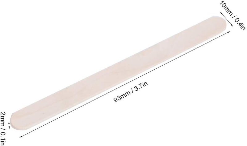 400 PCS Wood Ice Cream Sticks, 93x10x2 MM Multi Purpose Waxing Applicators Craft Sticks Ice Pop Cudgel for Handwork Making Accessories DIY Crafts - Image 5