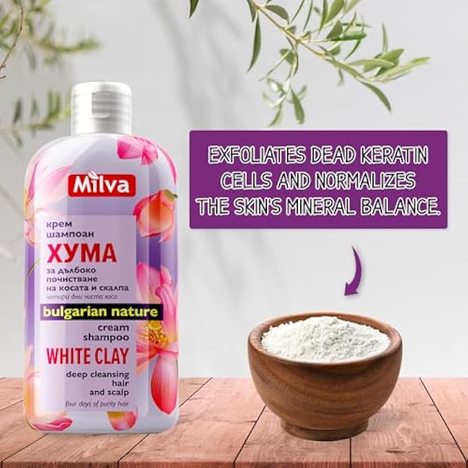 Milva SHAMPOO WITH WHITE KAOLIN CLAY FOR STRONG AND THICK HAIR 200 ML - Image 3
